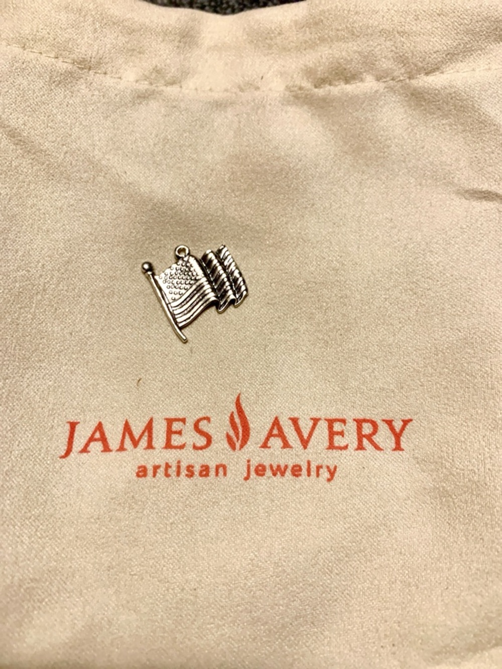 James Avery Retired Sterling Silver American Flag  - Silver